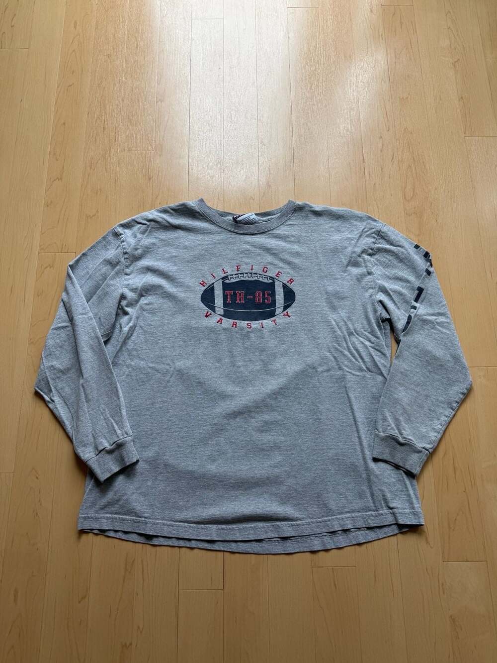 2003 Tommy Hilfiger Varsity Long Sleeve T-Shirt Size L Gray
